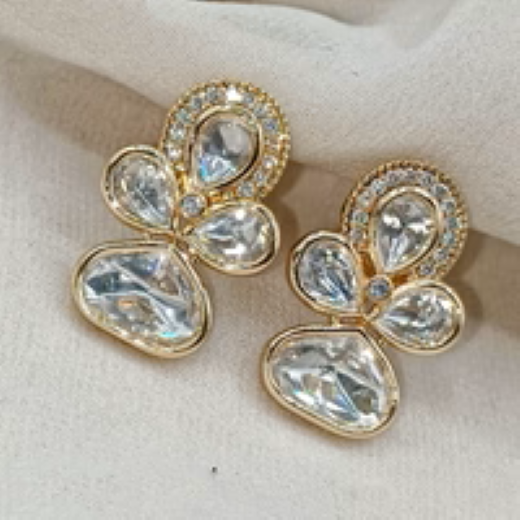Rose-Gold Polki Diamonds studs