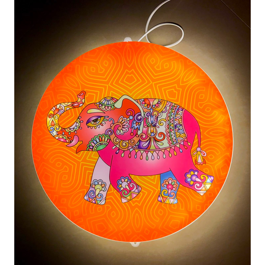 Elephant Design Double Side Light Board (Size: 14 Inch) ✨