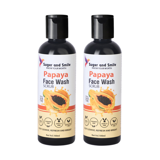 Papaya facewash scrub pack of 4(100g each)