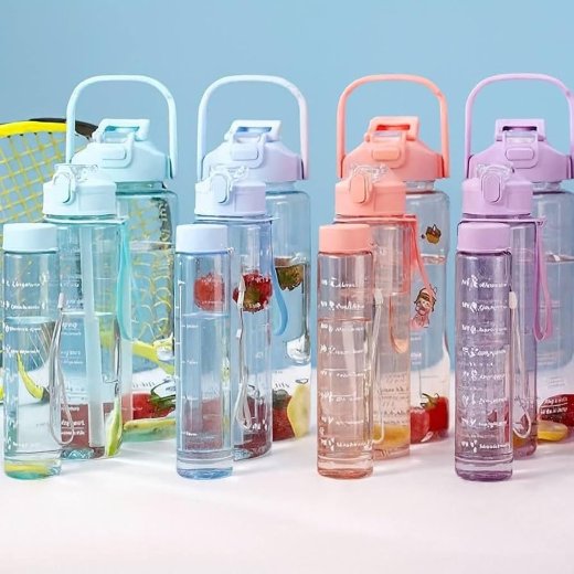 3 Pcs Transparent Bottle Set (Imported)