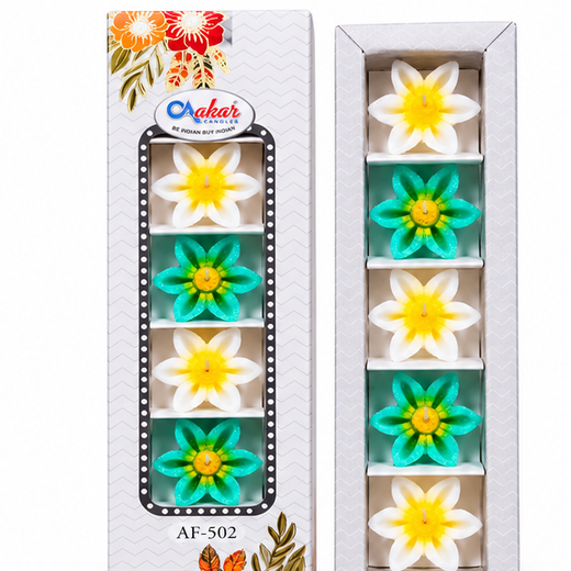 5 Star Flower Floating Candle (Pack of 5) (Box Size: 11.5×3.5 Inch) (AF-502) ⭐🕯️ - Image 3