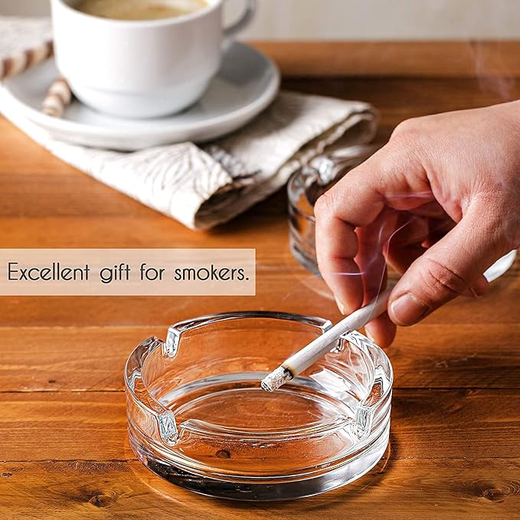 Round Glass Cigarette Ashtray - Image 3