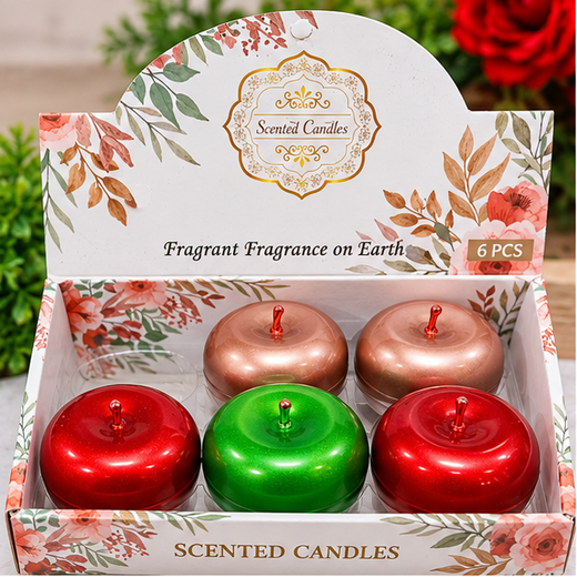 Apple Design Decorative Aroma Candle (6 Piece Box) 🍎 🕯️ - Image 2