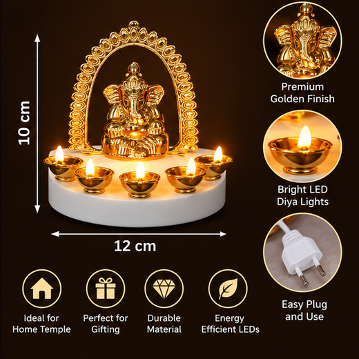 Palki Ganesh Ji With Diya Light 🪔 - Image 4