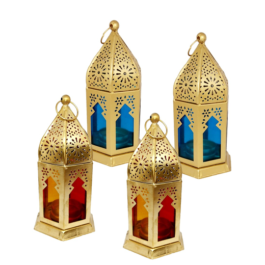 Metal Mandir Lantern With Multicolour Windows🏮👌