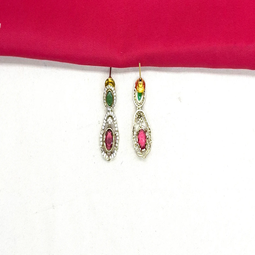 Victorian finishing peacock design with Red stones Short Necklace - Image 2
