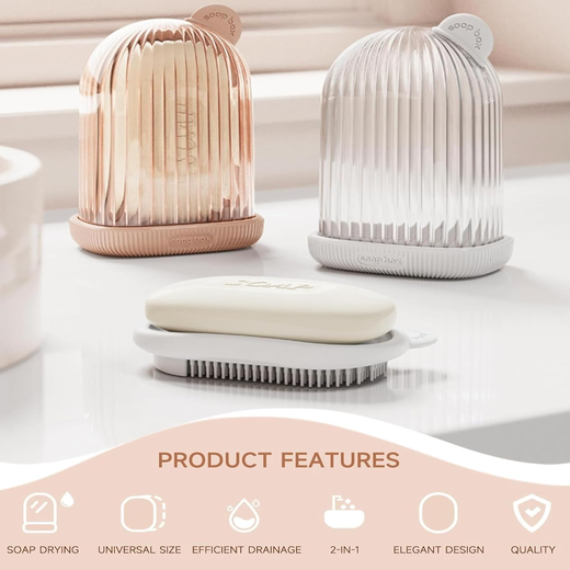 2-in-1 Travel Soap Case with Bath Brush
