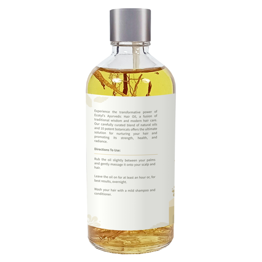 Ecotyl Ayurvedic Hair Oil | Infused with 10+ Herbs | For Hair Fall Control & Hair Growth | 100ml - Image 3