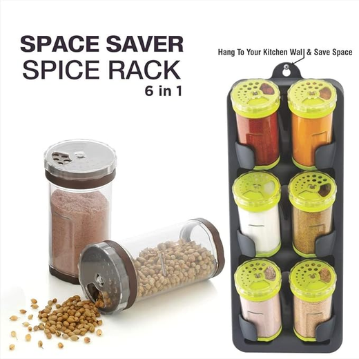 Non-Skid 3 Slanted Tier Hanging 6Jars Spice Rack - Image 3