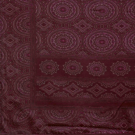 Grey Crepe Silk Printed Saree - Image 3