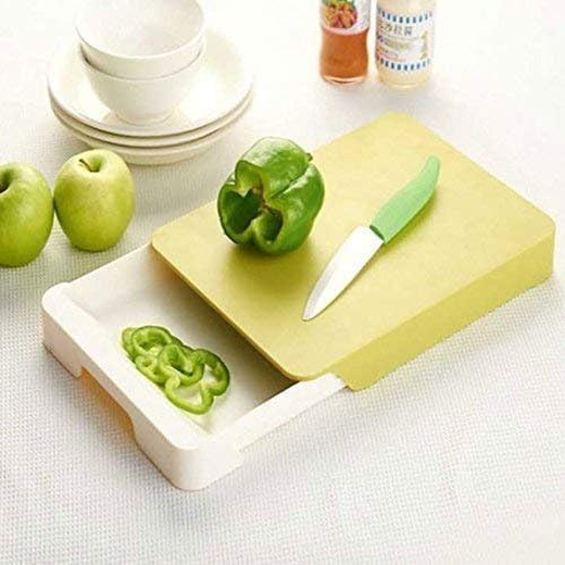 2-in-1 Cut and Wash Chopping Board with Stainless Steel Knife - Image 3