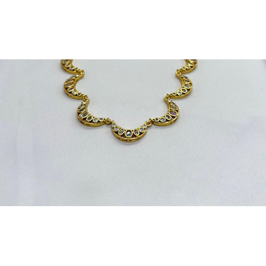 Gold Short Necklace with Traditional Design | Artificial Jewellery - Image 2