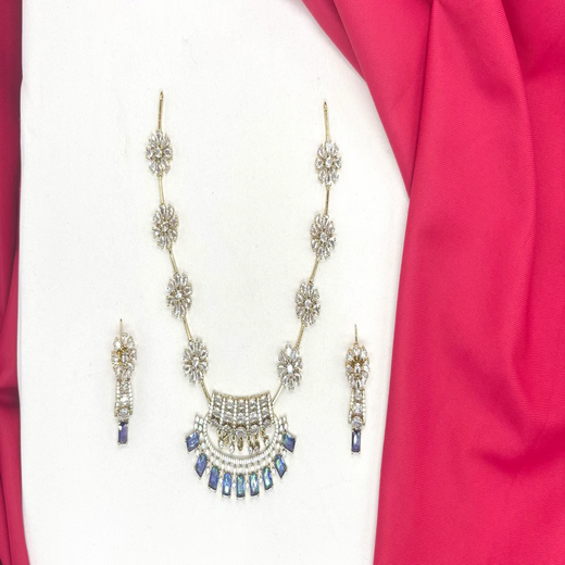 Victorian Purple Zircon stones Short Necklace