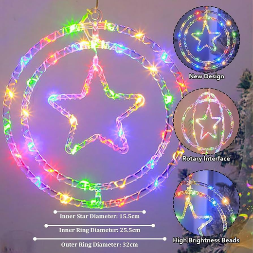 Multicolour Star Ring Pendant (Size: 12 Inch) ✨ - Image 4