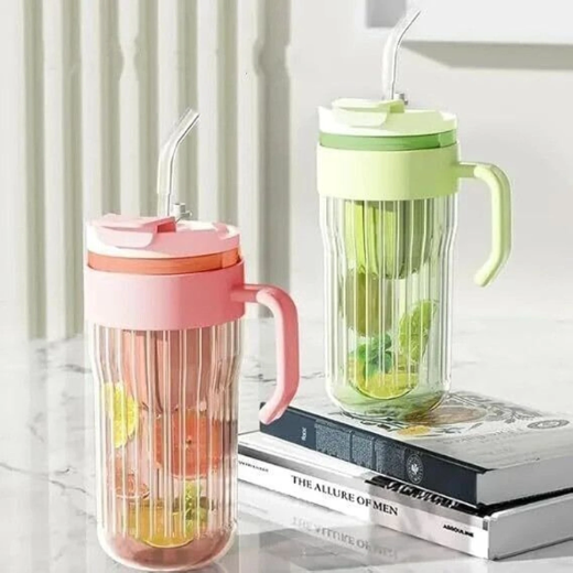 GLASS TUMBLER WITH FRUIT INFUSER LID AND...