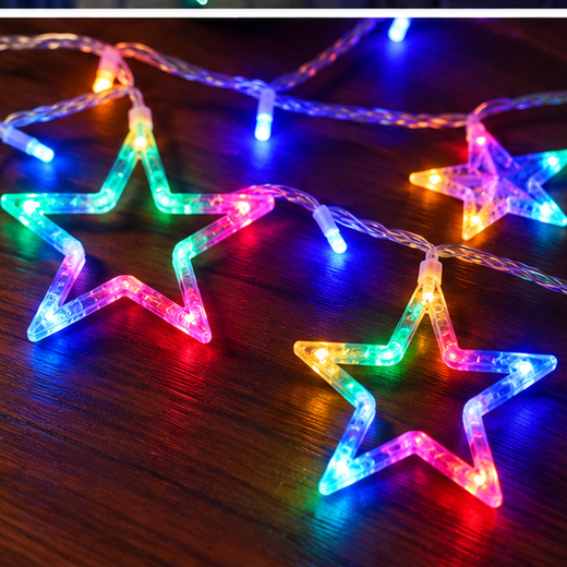6*6 Multicolour Star Curtain Light With Different Flashing Modes ⭐ - Image 3