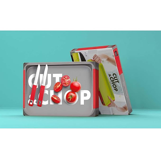 2 in 1 Cut and Chop Plastic Chopping Board - Image 4