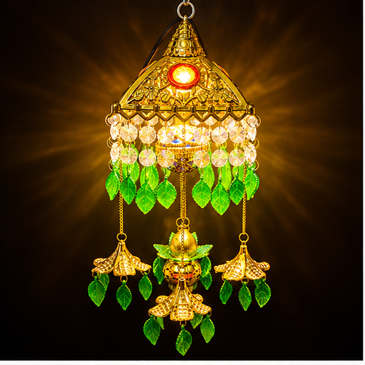 Beautiful Lighting Kalash Golden Jhumar (Size: 34*13 Cm) 👌