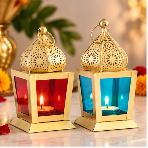 Multicolour Squar Mandir Lantern 🏮