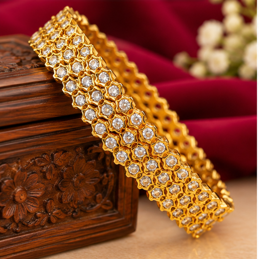 Pure Panchaloham American Diamond Beautifully Design Bangle - Image 3