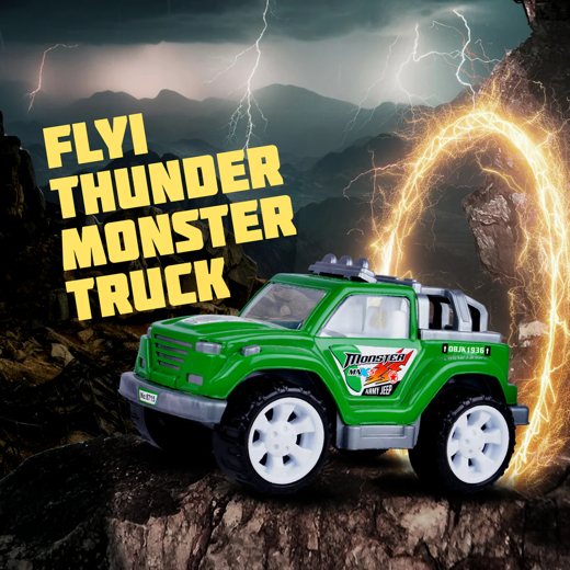 FLYI Monster Army Jeep – Friction Powered Off-Road Toy Car for Kids
