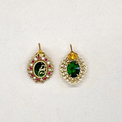 Vintage Style Emerald and Ruby Short Necklace - Image 2