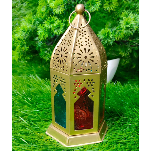 Metal Mandir Lantern With Multicolour Windows🏮👌 - Image 2