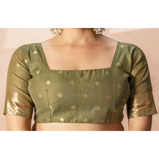 Dusty Mauve Chanderi Cotton Woven Paithani Saree - Image 2