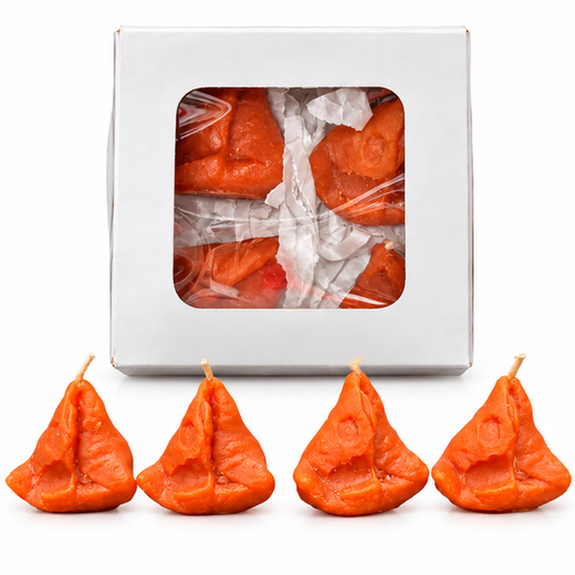 Mini Samosa Candle (Pack of 4) (Box Size: 4*4 Inch) 🕯️