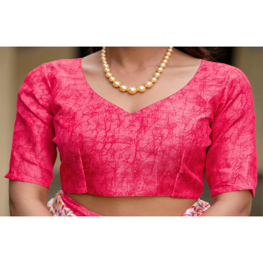 Off White Khadi Printed Saree - Image 2