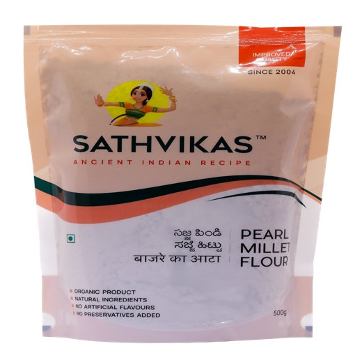 Sajjalu Flour / Pearl Millet Flour (500 grams) Pack Of 1.