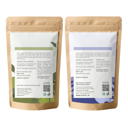 Ecotyl Hair Colour Combo - Henna Powder and Indigo Powder | Natural Hair Dye | 100g Each - Image 4
