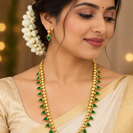 Matte finishing Kerala Palaka long haram Necklace - Image 2
