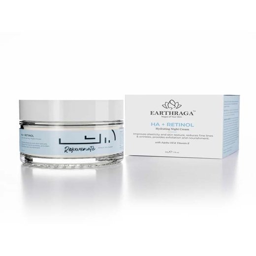 Earthraga HA+Retinol Advanced Night Cream with Squalane & Vitamin E| 50.0 gm