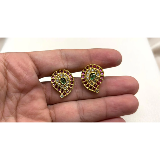 Gold Short Necklace with Lakshmi Devi Pendant | Artificial Jewellery - Image 3