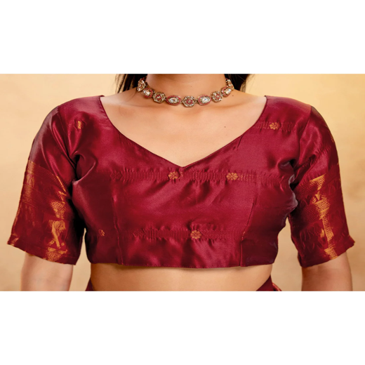 Beige Silk Woven Kanjivaram Saree - Image 2