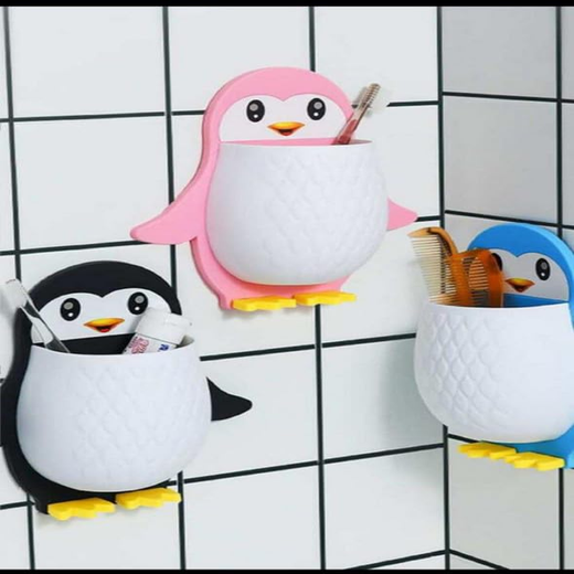 Penguin Shape Wall Mounted Toothpaste Holder - Image 2