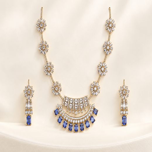 Victorian Purple Zircon stones Short Necklace - Image 4