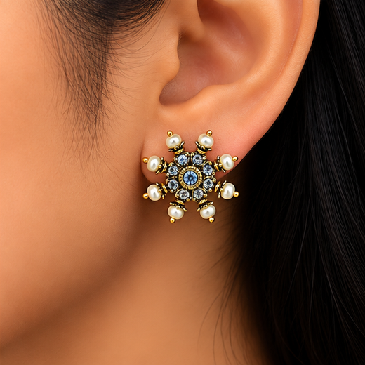 White Pearls Studs - Image 4