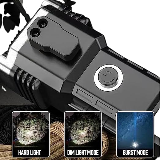 Portable Torch Rechargeable Light With Safety Hammer - Image 4