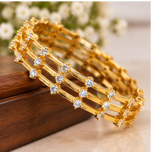 Matte Finishing With AD Stone Premium Bangle - Image 3
