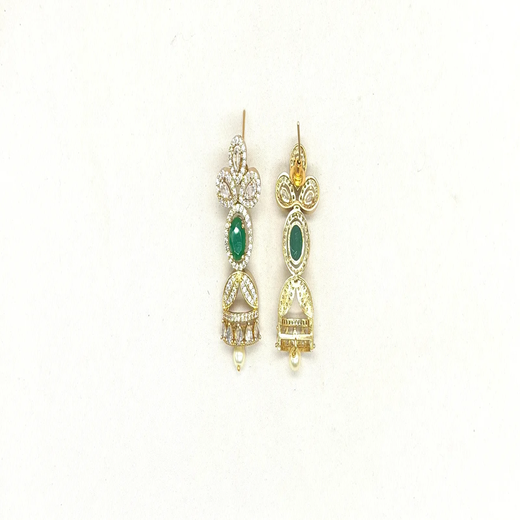 Cubic zirconia (American diamond) with pink & emerald-green stone Kanti - Image 3