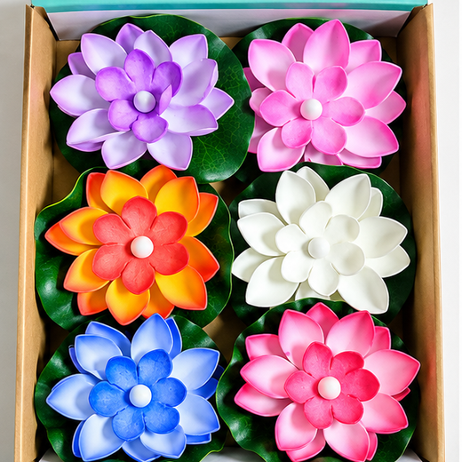 Imported Quality Lotus Flower Floting Water Sensor Candle(6 pc set)- 1 Box - Image 2