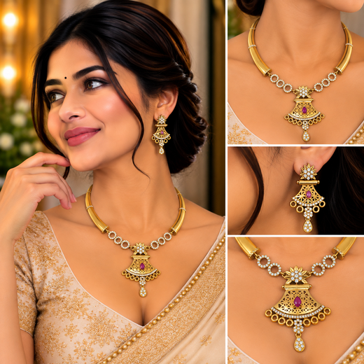 Gold Kanti Necklace - Image 4