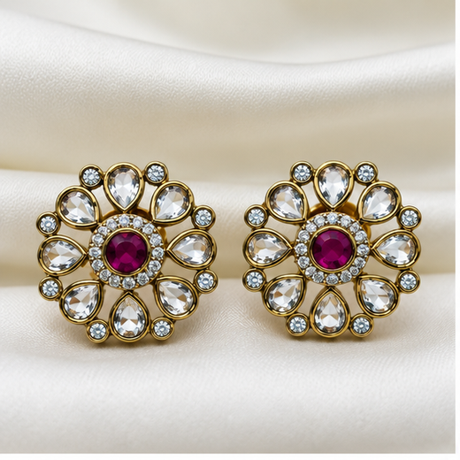 White Stones With Small Pink Studs