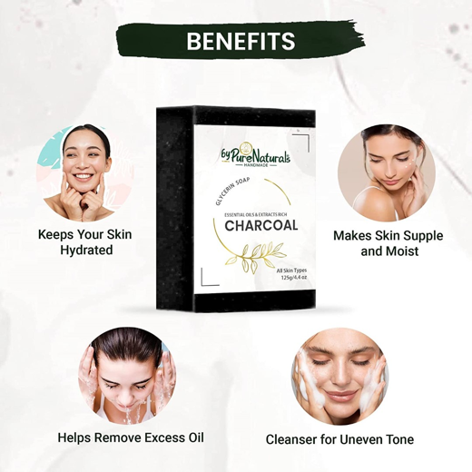 Organic, Mesmerizing, and Natural Glycerin Made Charcoal Soap For Men WomenPack of 2 - Image 4