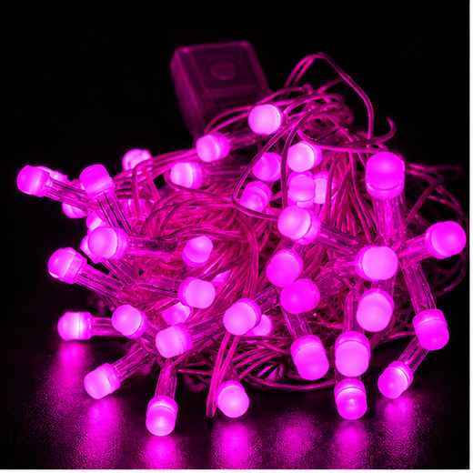 15M Pink String Light 52 Bulb (8mm) (Print 20M) ✨