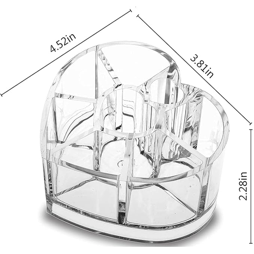 Heart Shaped Transparent Acrylic Cosmetic Makeup Organizer - Image 3