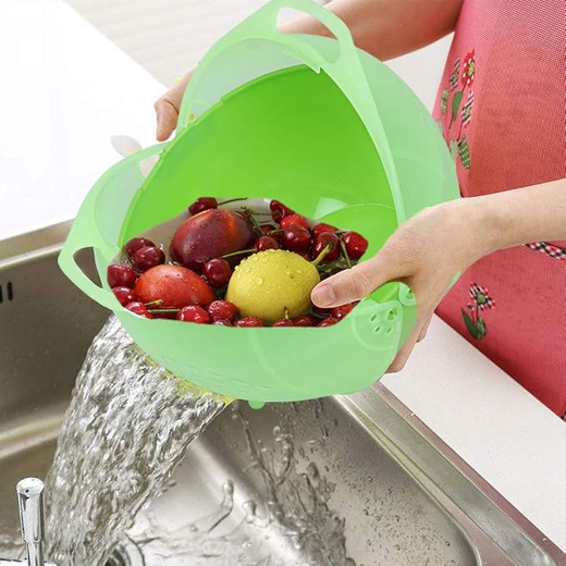 Plastic Washing Bowl for Washing Vegetables Fruits (Pack of 2) - Image 2