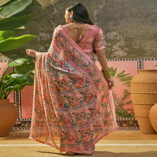 Multicoloured Georgette Printed Saree - Image 4